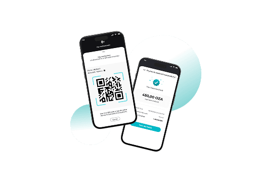 QR code payment on two phones